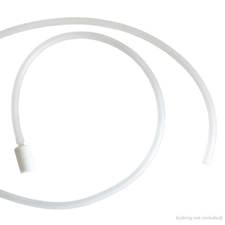 1" Ozone Resistant Oblong White Diffuser Stone (Aqua-Series) attached to silicone tubing