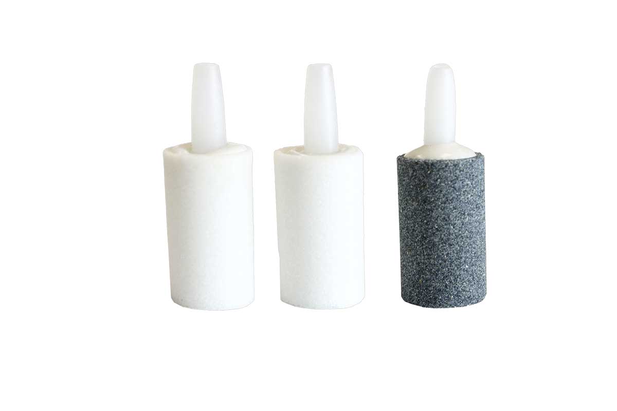 Ozone Resistant 1" Oblong Diffuser Stone and Tubing Set--2 White and 1 Gray Stone