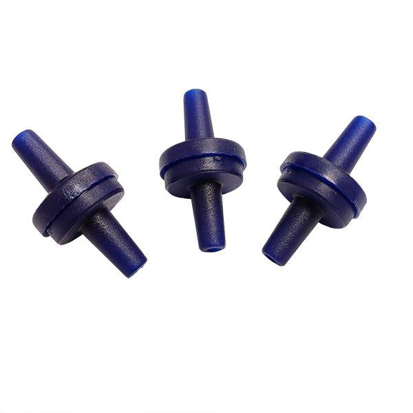 3 count, 1/4" purple check valves